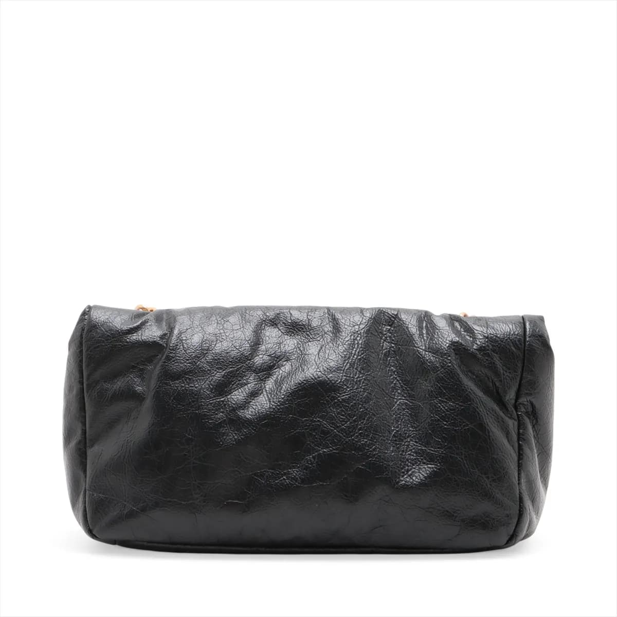 Monaco Leather Chain Shoulder Bag in Black