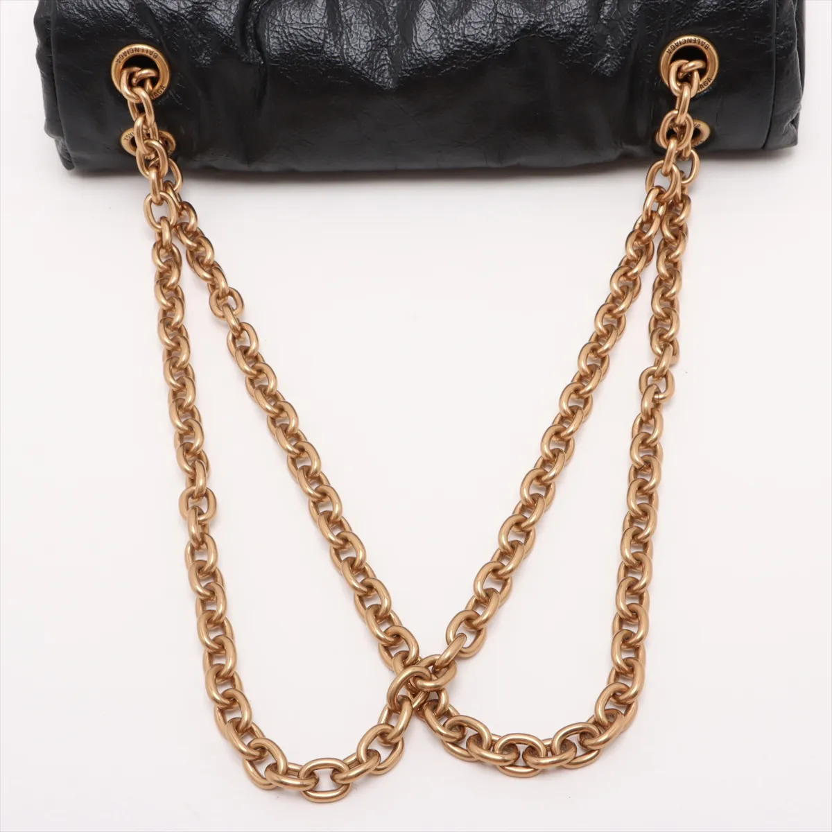 Monaco Leather Chain Shoulder Bag in Black