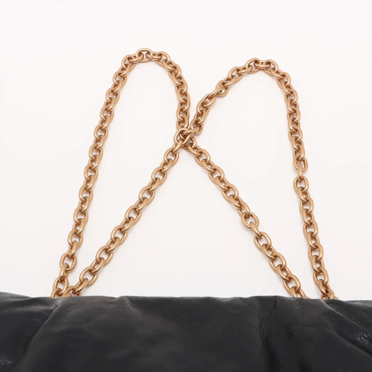 Monaco Leather Chain Shoulder Bag in Black