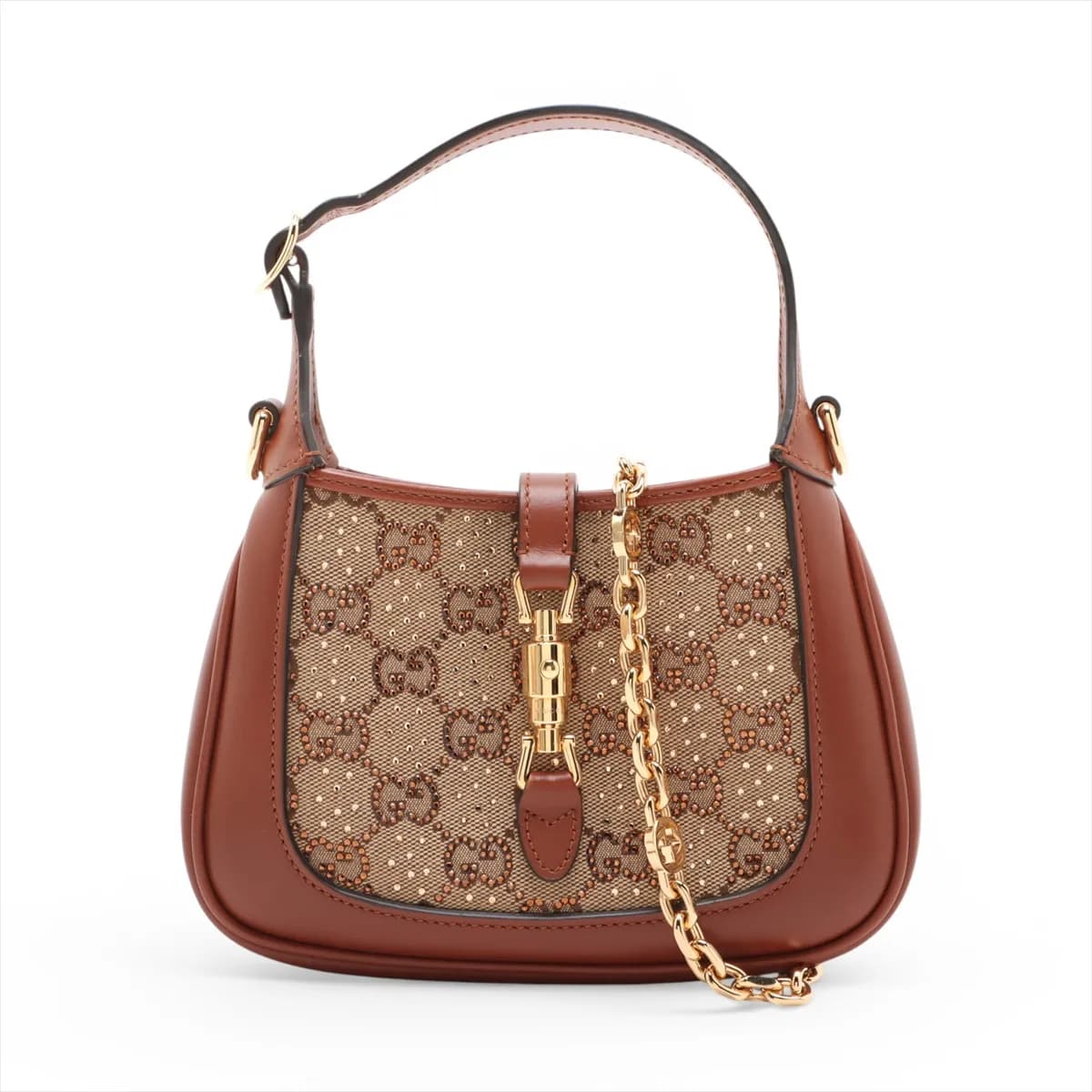 Gucci Jackie 1961 GG Canvas Shoulder Bag in Brown