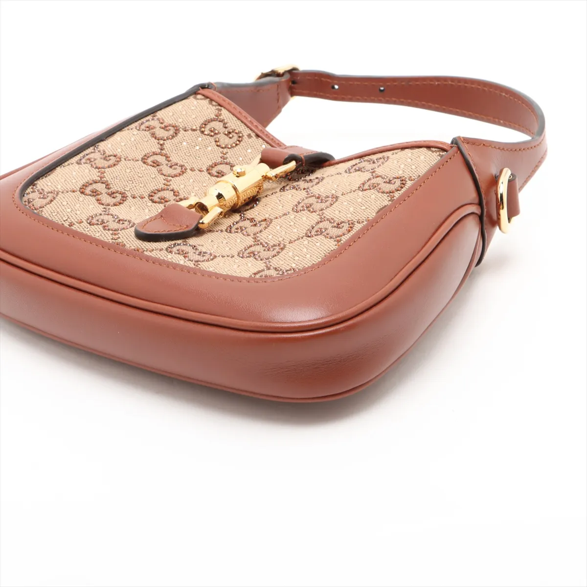 Jackie 1961 GG Canvas Shoulder Bag in Brown