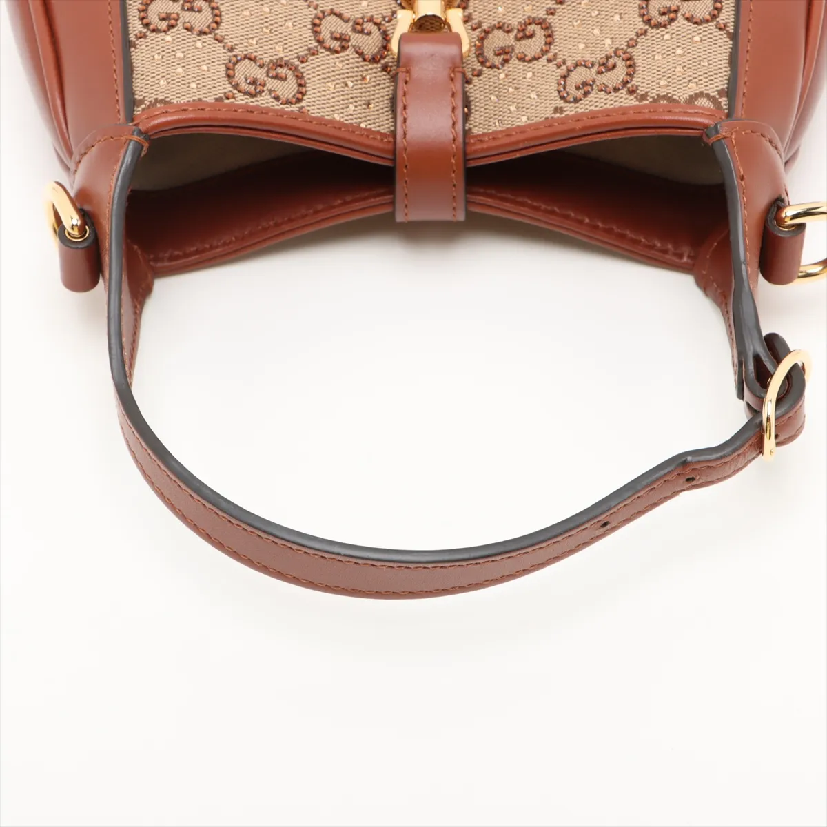 Jackie 1961 GG Canvas Shoulder Bag in Brown