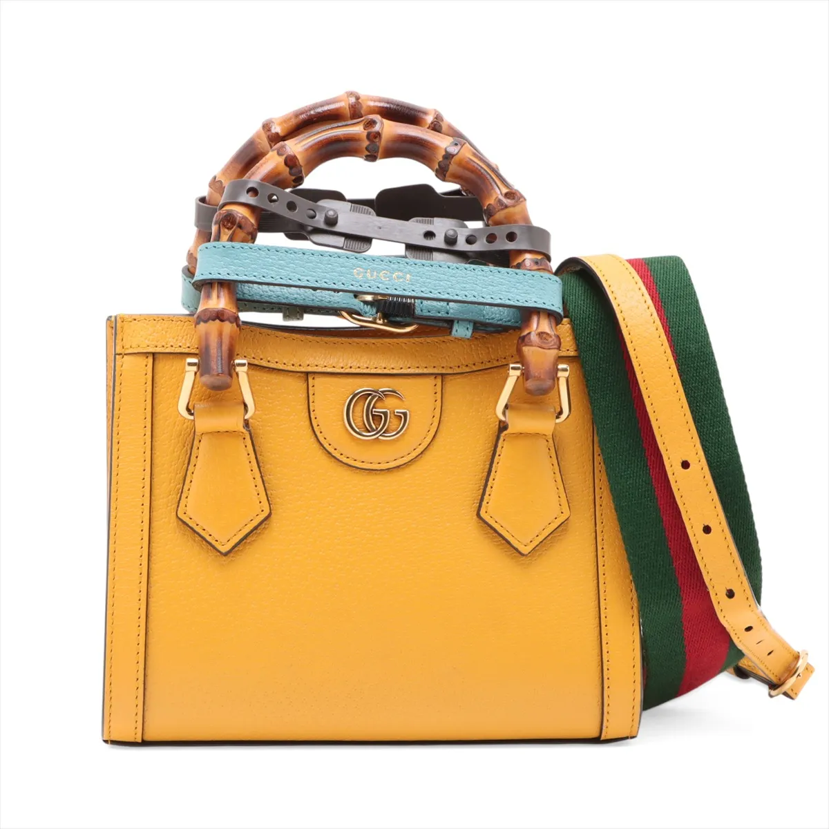 Gucci Bamboo Diana Leather 2-Way Handbag in Yellow