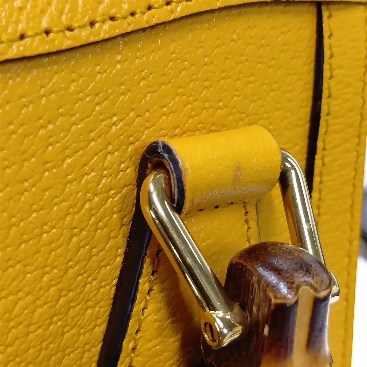 Bamboo Diana Leather 2-Way Handbag in Yellow