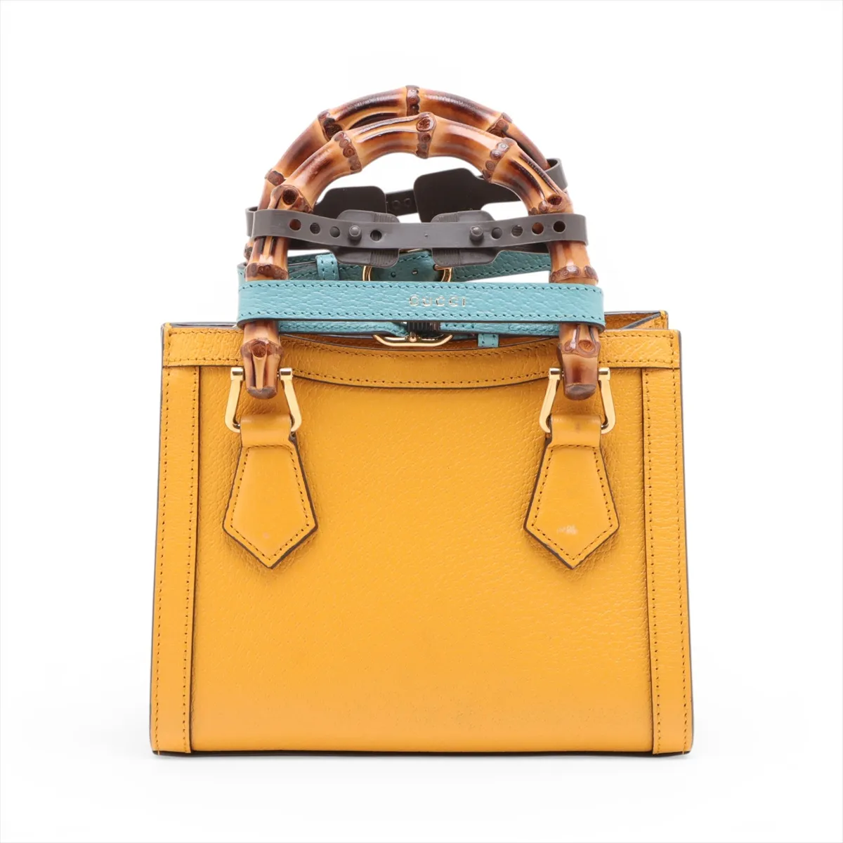 Bamboo Diana Leather 2-Way Handbag in Yellow
