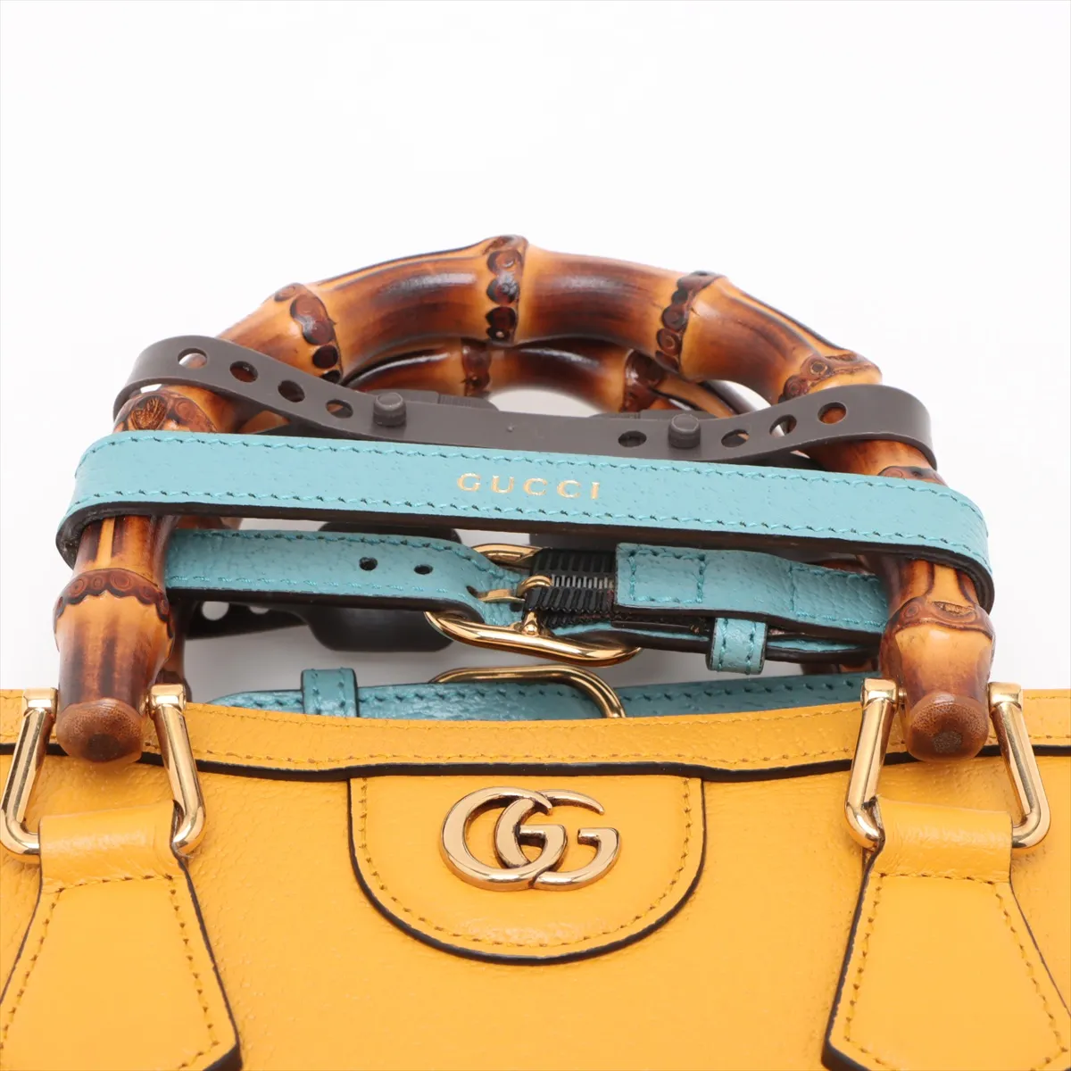 Bamboo Diana Leather 2-Way Handbag in Yellow