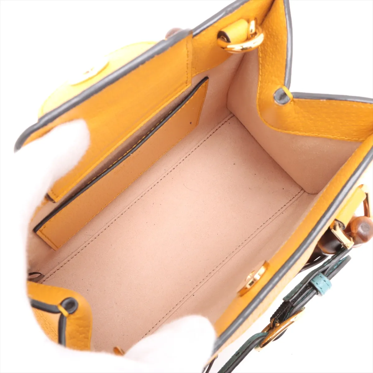 Bamboo Diana Leather 2-Way Handbag in Yellow
