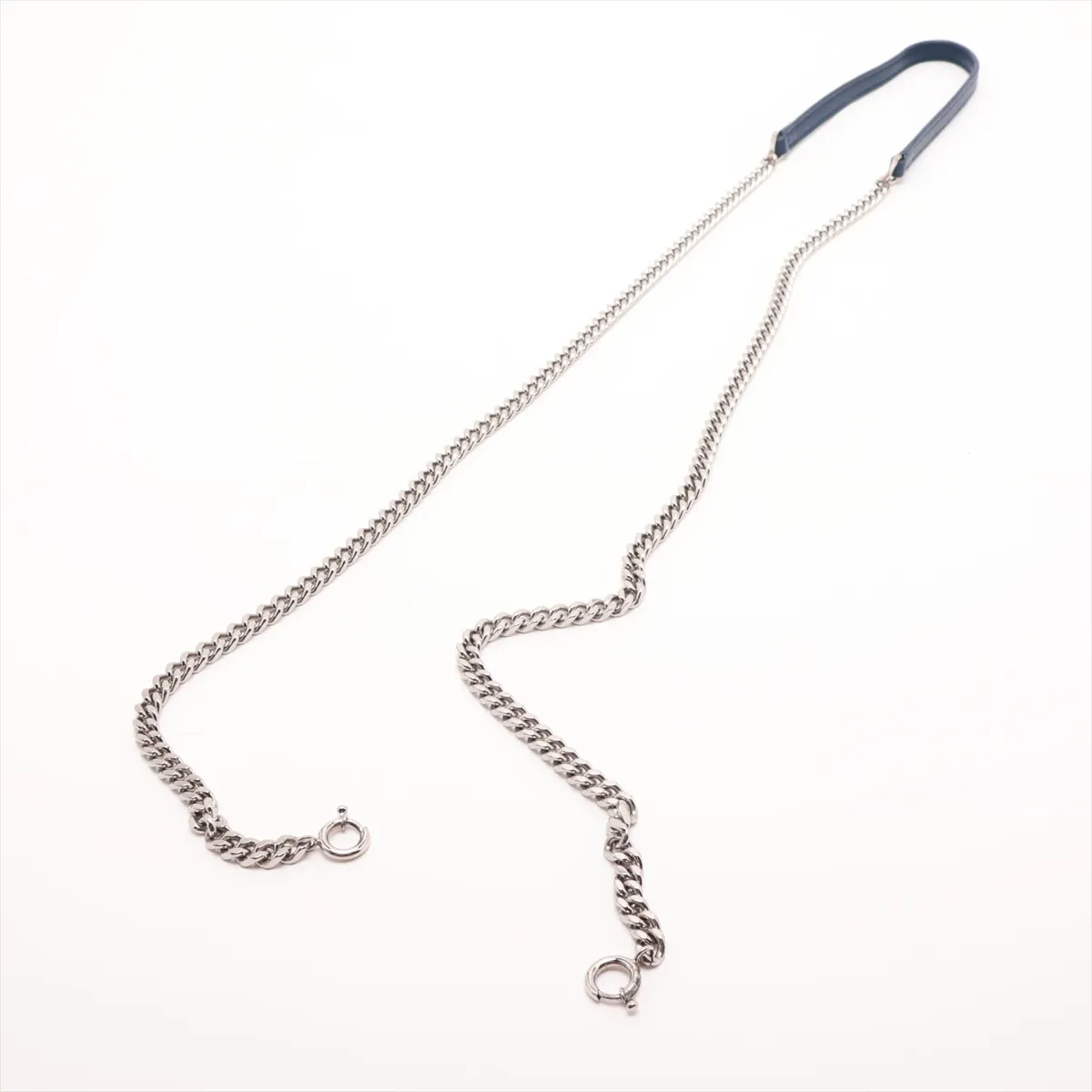 Kate Leather Chain Wallet in Navy Blue